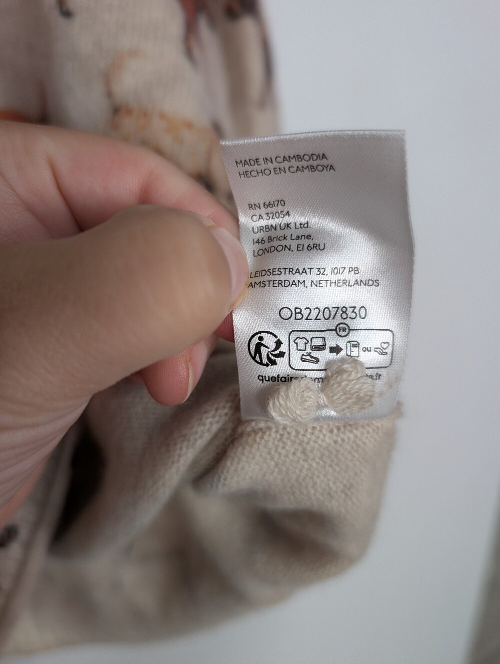 Anthropologie Cropped The Goldie Dog Print Cashmere Boxy Sweater Size Medium - Picture 6 of 9